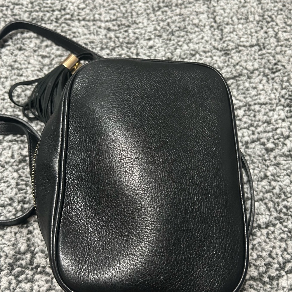 Mario Valentino Black Crossbody Leather Bag with Gold Accents Made In Italy - Picture 7 of 13
